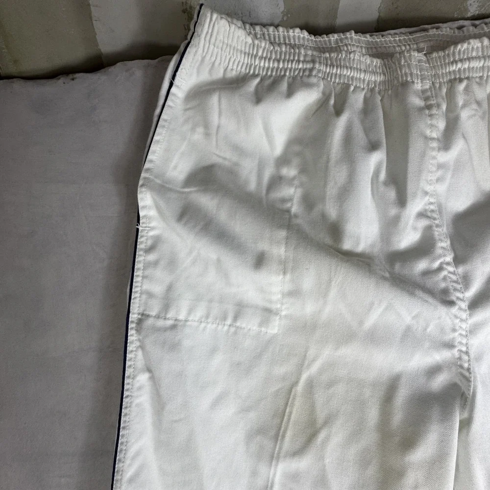 Dickies Track Pants Men 34W White Regular Fit Flat Front Elastic Waisted Pull On